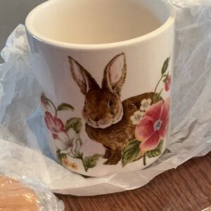 Maxcera Floral Ceramic Canister with Wooden Lid